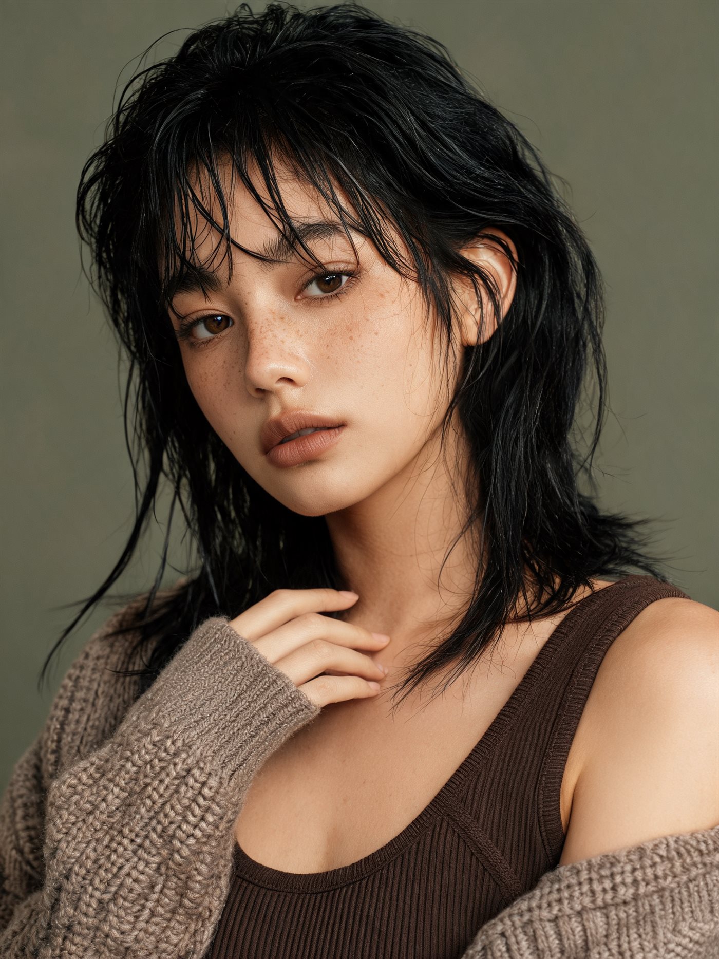 AI fashion model posing for a clothing brand